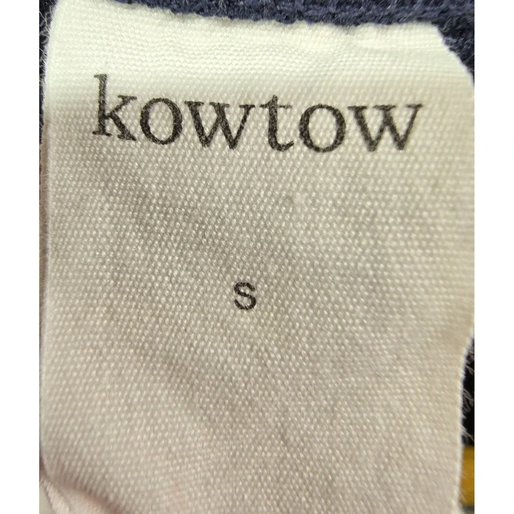 Kowtow Column Rib Dress Knee Length 100% Organic FairTrade Cotton Navy Blue S
